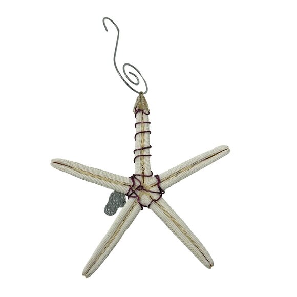 Handcrafted Ornament or Suncatcher - Wire Wrapped Starfish with Sea Glass - Picture 4 of 4